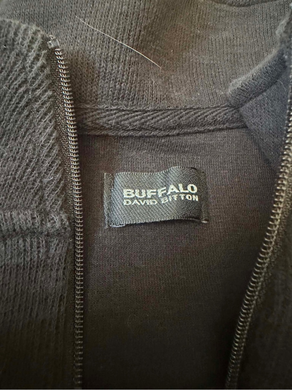 Buffalo David Bitton Black Quarter-Zip Pullover Cotton Blend Classic Layering L - Picture 4 of 5